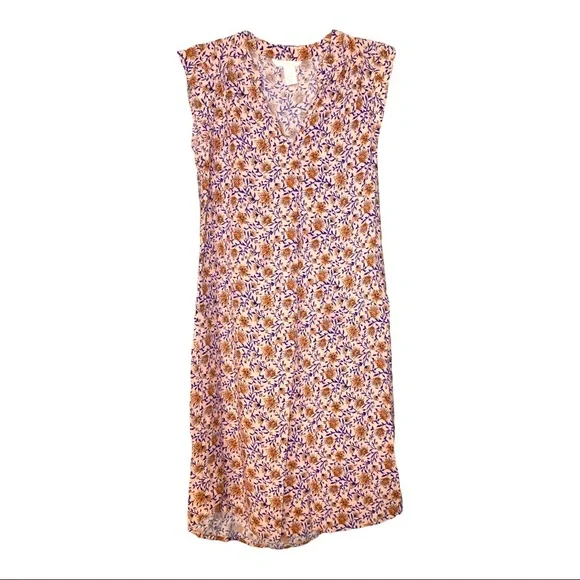 H&M Summer Dress Sz 6 Floral Pink Hi-Low - Picture 1 of 5